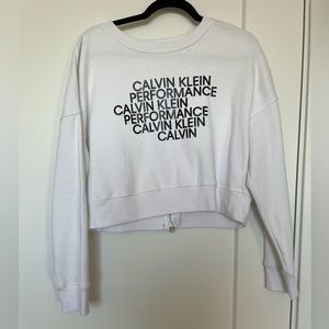 White Cropped Calvin Klein Sweater Top